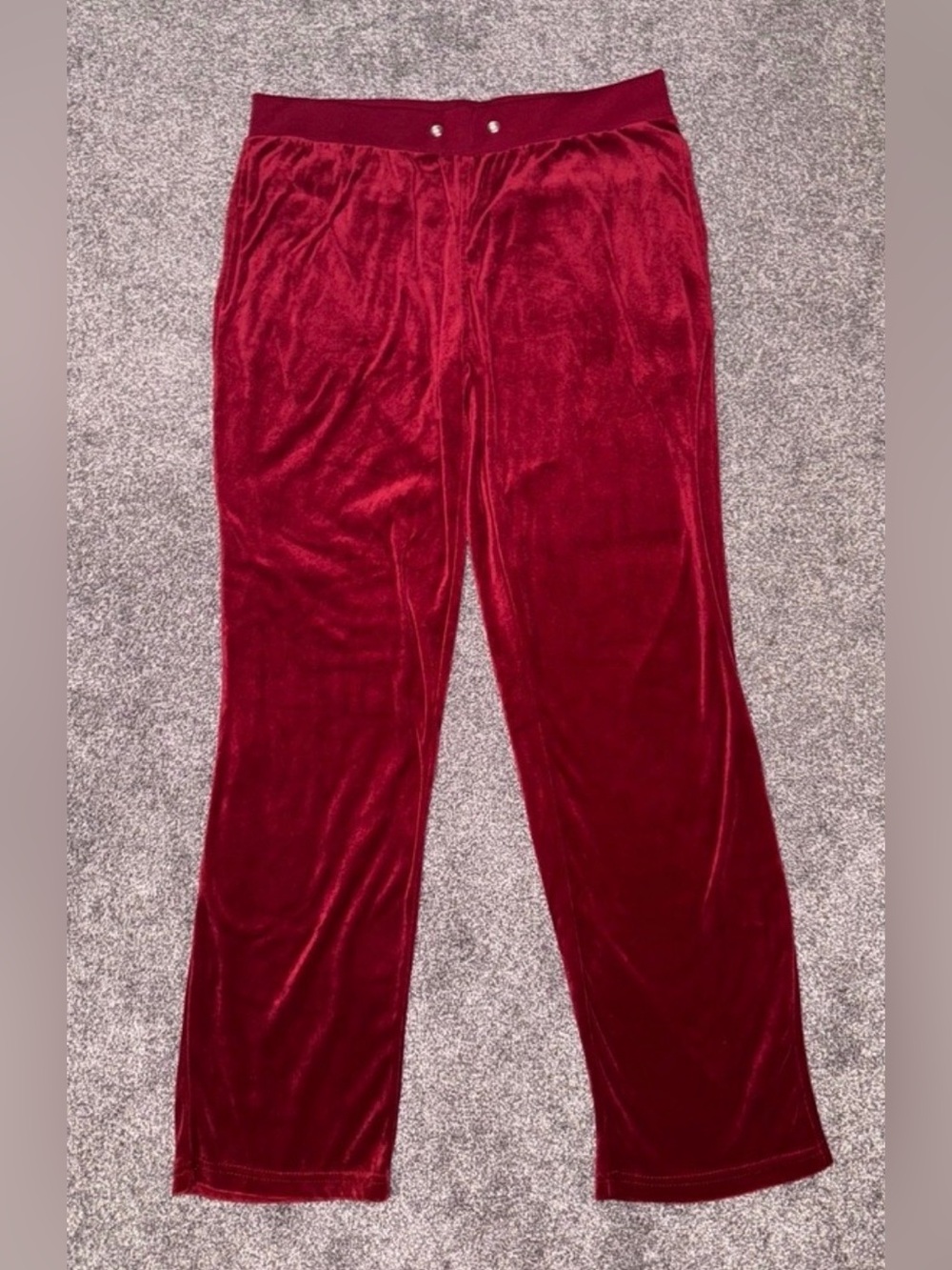 TRACKSUIT Red Velour Zip Hoodie & Drawstring Sweatpants Soft Lux Chic Streetwear - Picture 3 of 14